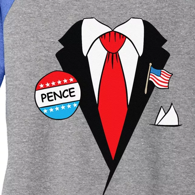 Funny Mike Pence Matching Halloween Costume Women's Tri-Blend 3/4-Sleeve Raglan Shirt