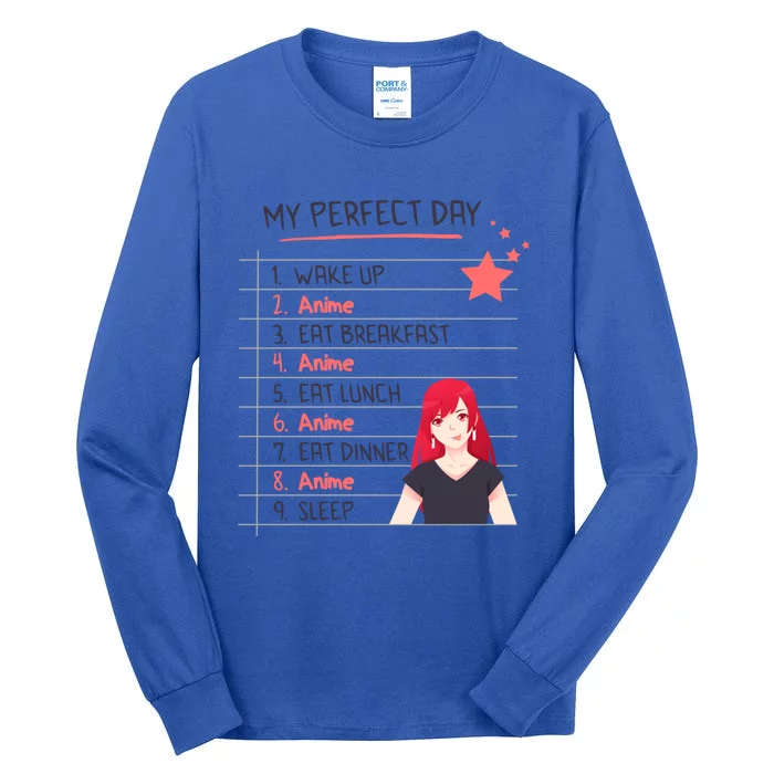 Funny My Perfect Day Anime Kawaii Gift Tall Long Sleeve T-Shirt