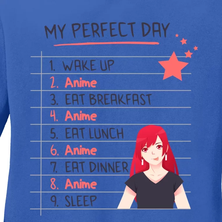 Funny My Perfect Day Anime Kawaii Gift Ladies Long Sleeve Shirt