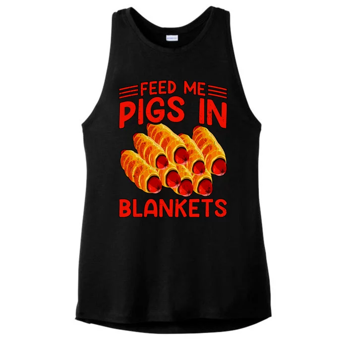 Feed Me Pigs In Blankets Ladies Tri-Blend Wicking Tank