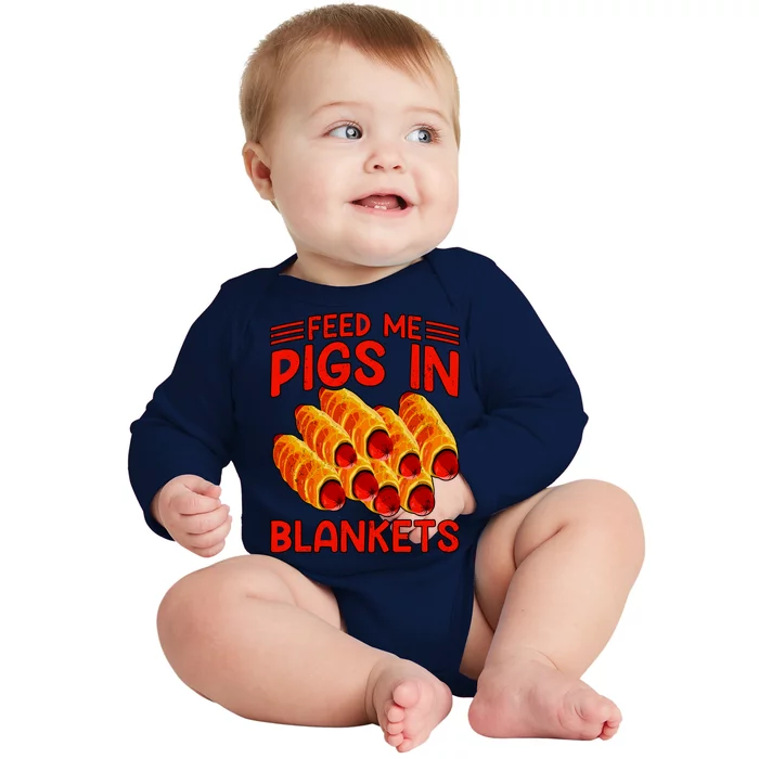 Feed Me Pigs In Blankets Baby Long Sleeve Bodysuit