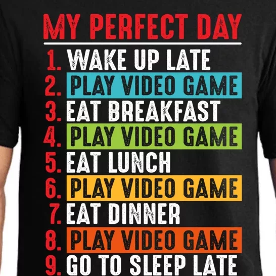 Funny My Perfect Day Video Games Gamer Gift Pajama Set