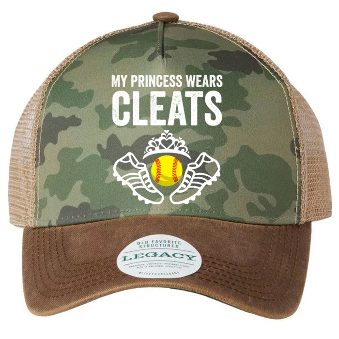 Funny My Princess Wears Cleats Gift For Softball Moms Dads Meaningful Gift Legacy Tie Dye Trucker Hat