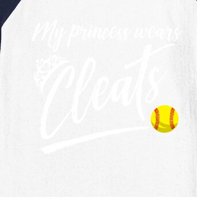 Funny My Princess Wears Cleats Gift For Softball Moms Dads Gift Baseball Sleeve Shirt