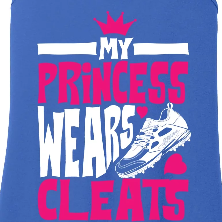 Funny My Princess Wears Cleats Gift For Softball Moms Dads Gift Ladies Essential Tank