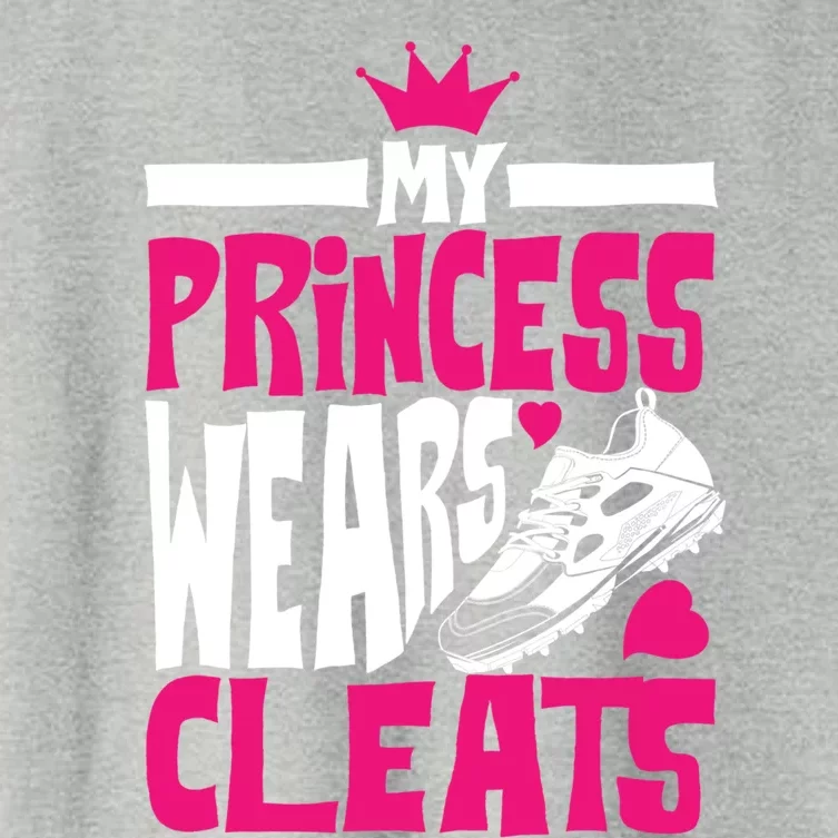 Funny My Princess Wears Cleats Gift For Softball Moms Dads Gift Women's Crop Top Tee