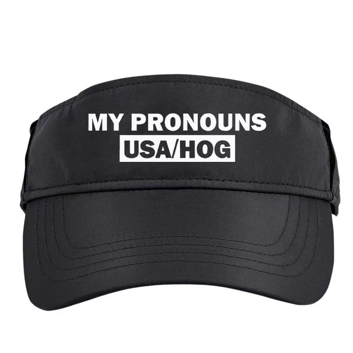 Funny My Pronouns Are UsaHog Adult Drive Performance Visor