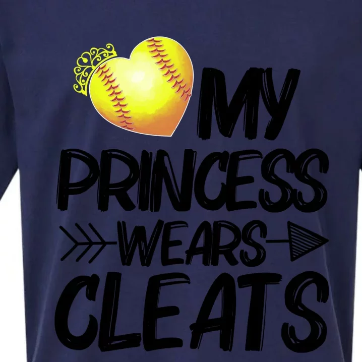 Funny My Princess Wears Cleats Gift For Softball Moms Dads Gift Sueded Cloud Jersey T-Shirt