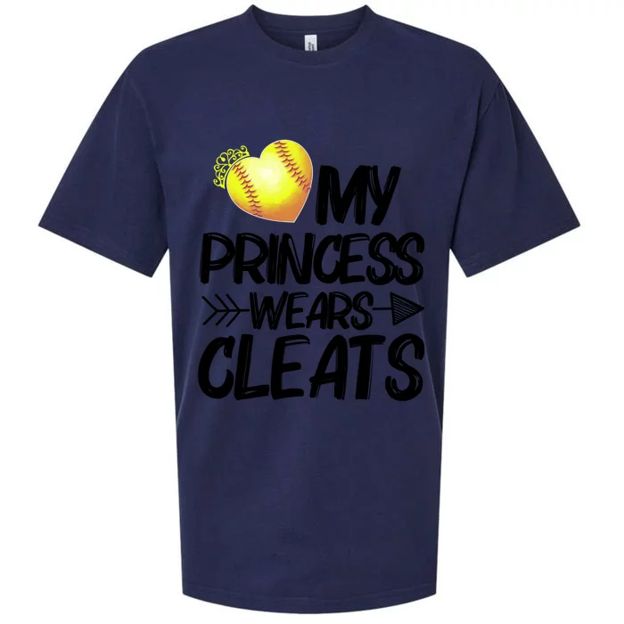 Funny My Princess Wears Cleats Gift For Softball Moms Dads Gift Sueded Cloud Jersey T-Shirt