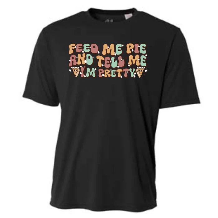 Feed Me Pie Im Pretty Gift Wavy Groovy Pumpkin Thanksgiving Gift Cooling Performance Crew T-Shirt