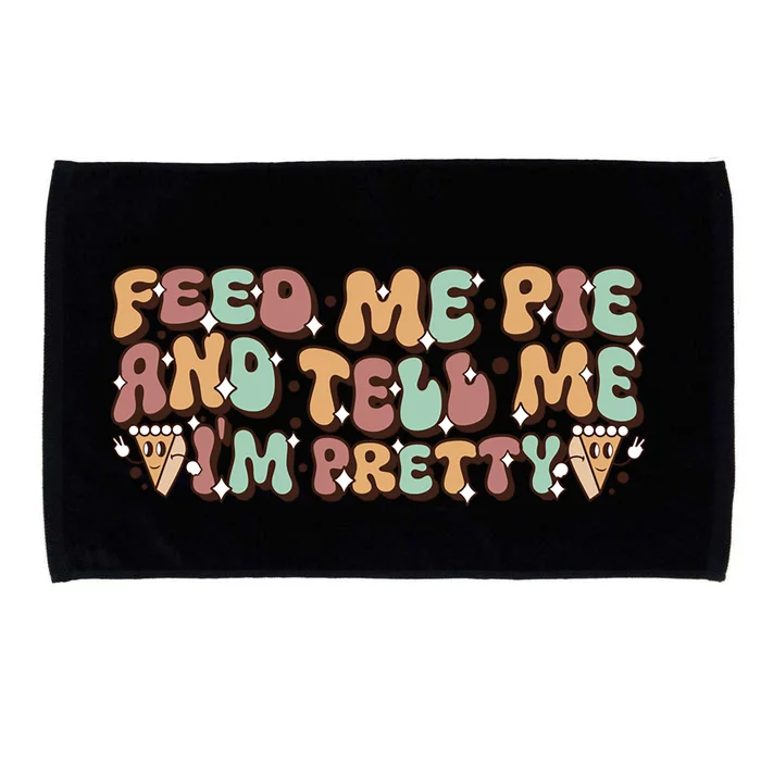 Feed Me Pie Im Pretty Gift Wavy Groovy Pumpkin Thanksgiving Gift Microfiber Hand Towel