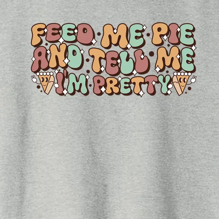 Feed Me Pie Im Pretty Gift Wavy Groovy Pumpkin Thanksgiving Gift Women's Crop Top Tee