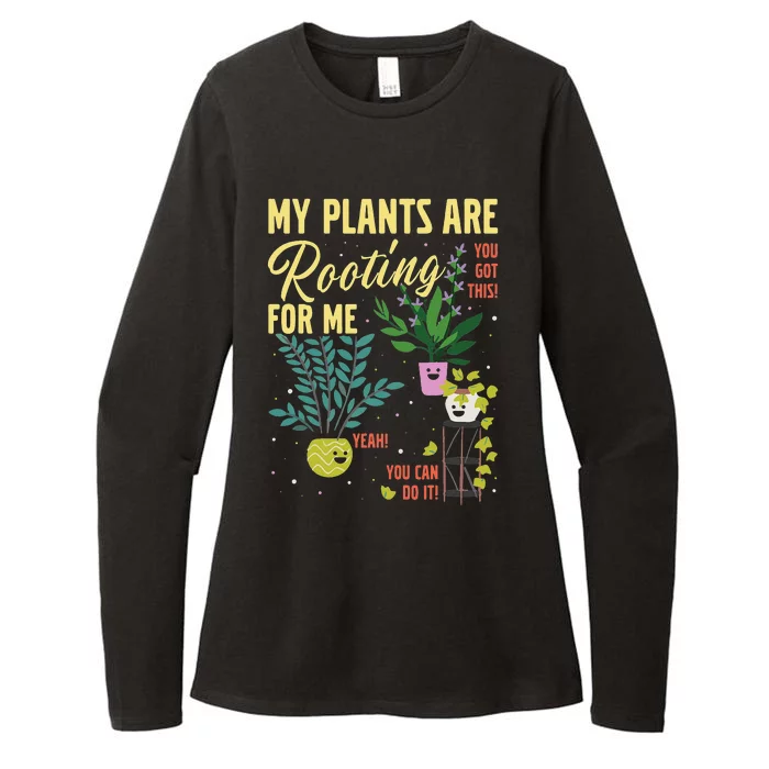 Funny My Plants Are Rooting For Me Gardener Garderning Womens CVC Long Sleeve Shirt