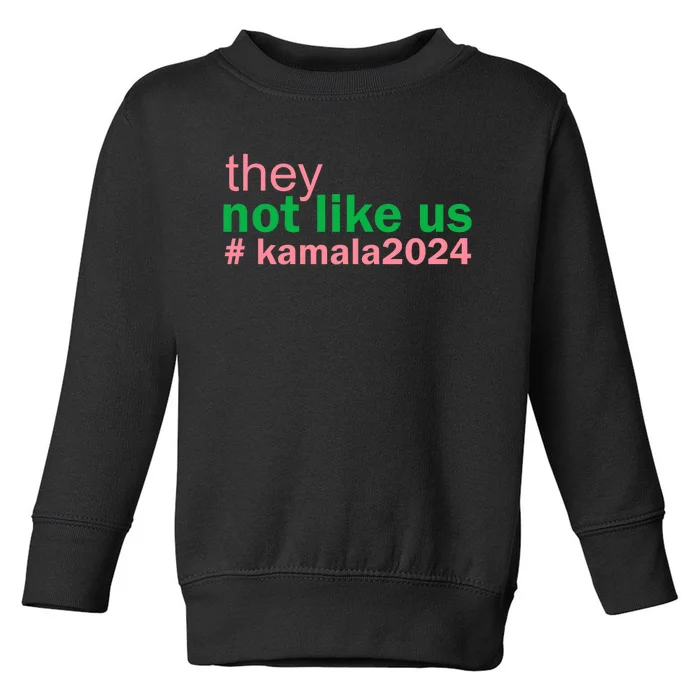 Femininomenon Madam Pres Kamala They Not Like Us Brat Toddler Sweatshirt