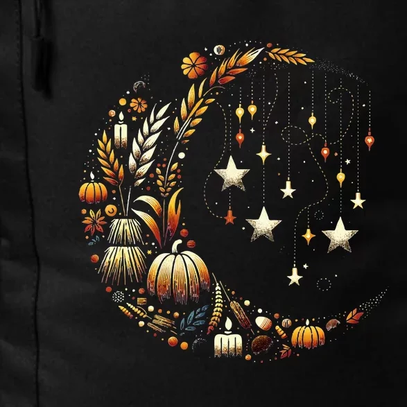 Fall Moon Pumpkins Stars Thanksgiving Harvest Doodles Daily Commute Backpack