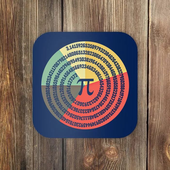 Funny Math Pie Chart Cake March 14 Design Happy Retro Pi Day Meaningful Gift Coaster