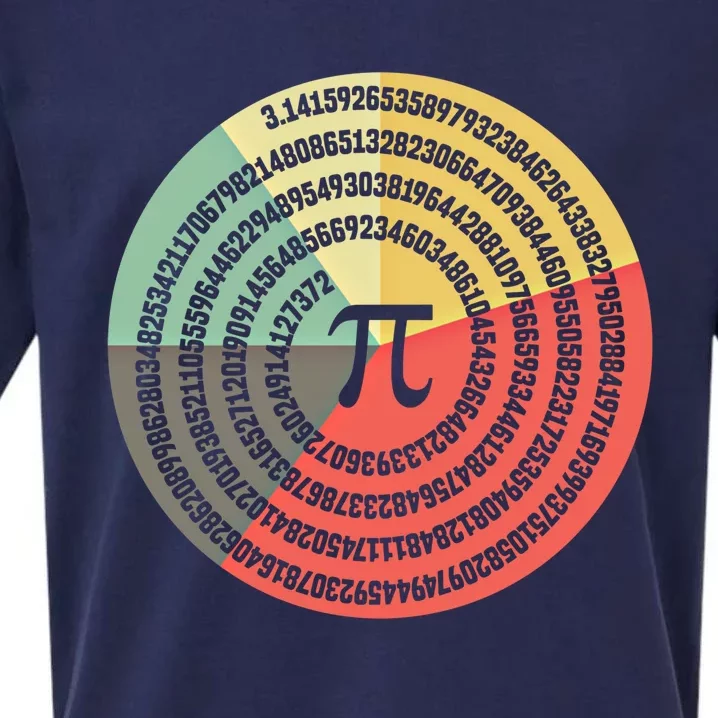 Funny Math Pie Chart Cake March 14 Design Happy Retro Pi Day Meaningful Gift Sueded Cloud Jersey T-Shirt