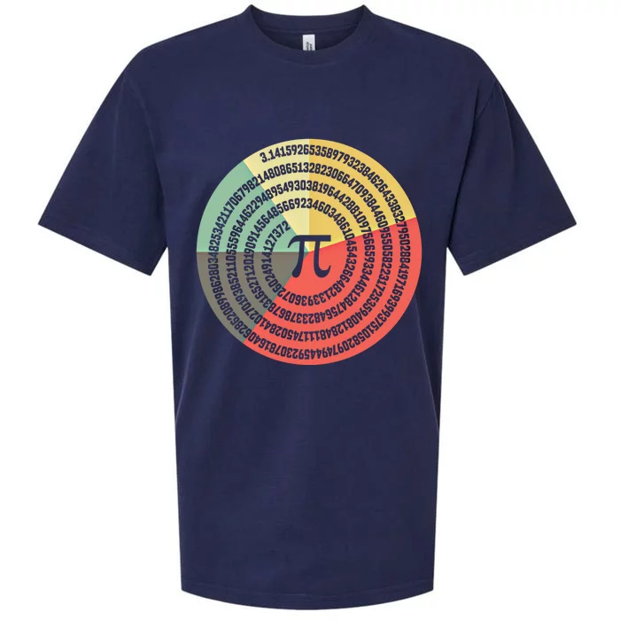 Funny Math Pie Chart Cake March 14 Design Happy Retro Pi Day Meaningful Gift Sueded Cloud Jersey T-Shirt