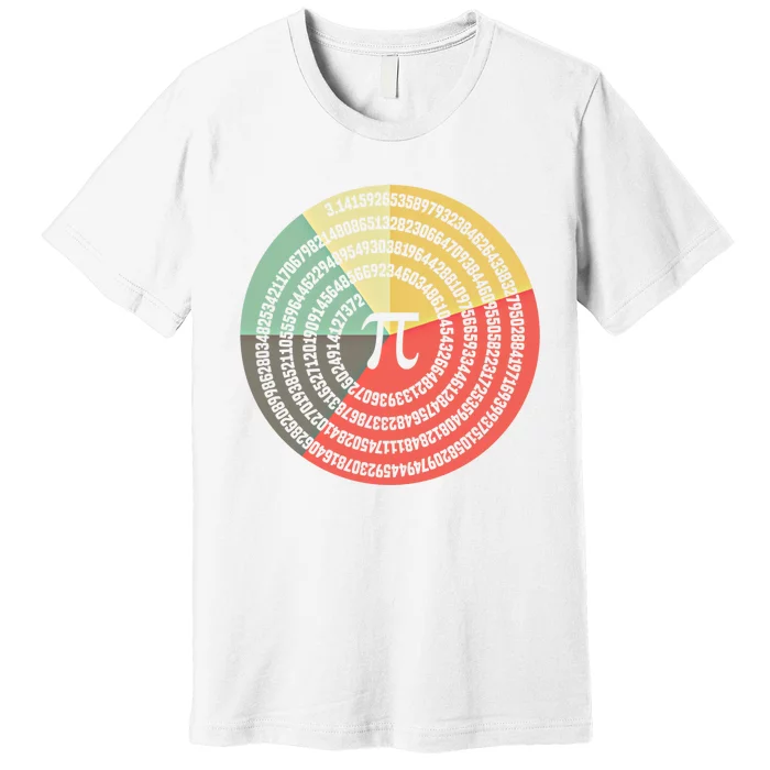 Funny Math Pie Chart Cake March 14 Design Happy Retro Pi Day Meaningful Gift Premium T-Shirt