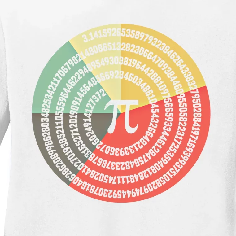 Funny Math Pie Chart Cake March 14 Design Happy Retro Pi Day Meaningful Gift Ladies Long Sleeve Shirt