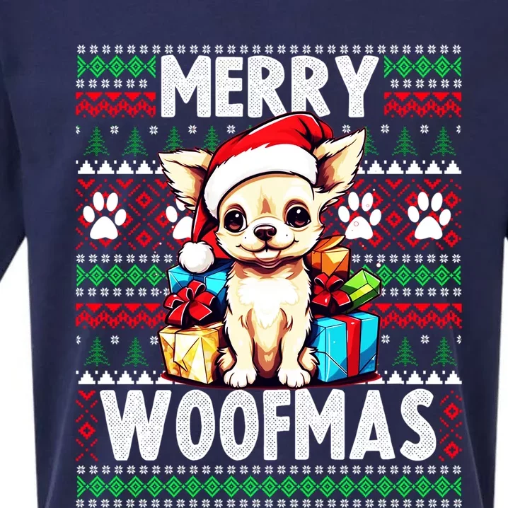 Family Matching Pajama Top Ugly Christmas Dog Chihuahua Gift Sueded Cloud Jersey T-Shirt