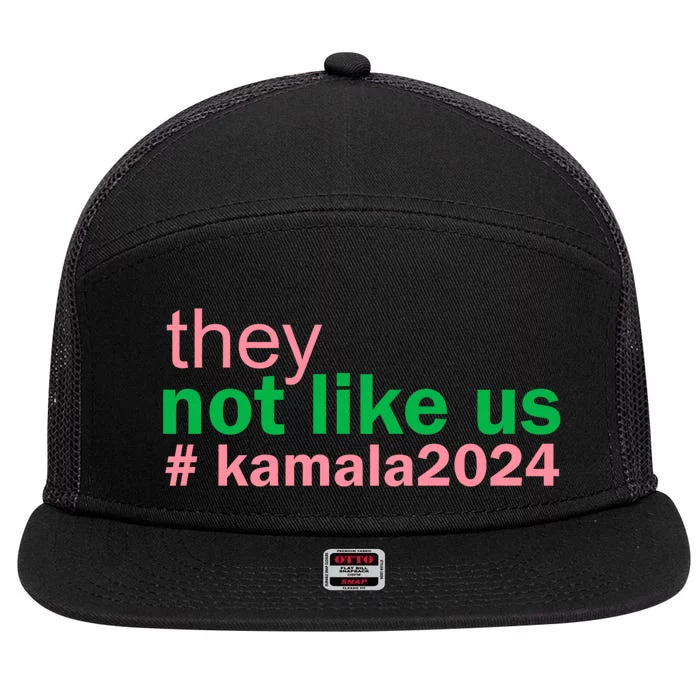 Femininomenon Madam Pres Kamala They Not Like Us Brat Empowered Women President 7 Panel Mesh Trucker Snapback Hat