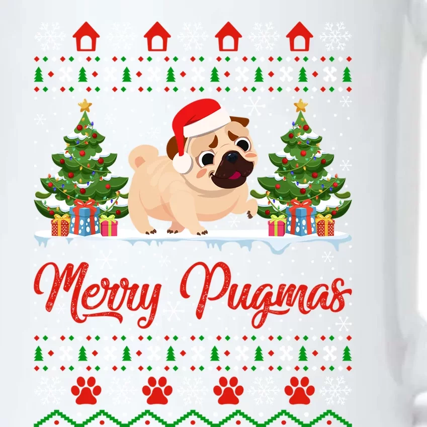 Funny Merry Pugmas Xmas Gift Santa Hat Ugly Pug Christmas Gift Black Color Changing Mug