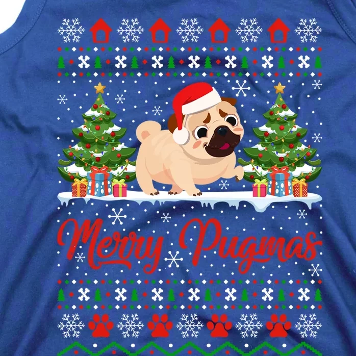 Funny Merry Pugmas Xmas Gift Santa Hat Ugly Pug Christmas Gift Tank Top