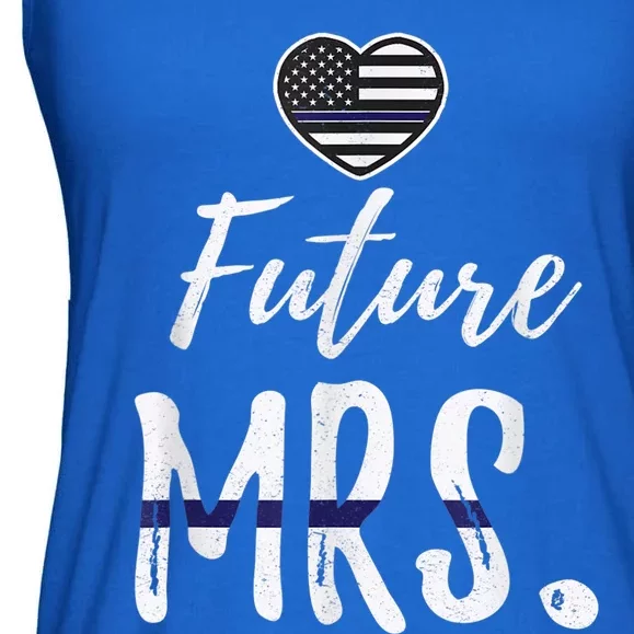 Future Mrs Police Officer Pride Wife Girlfriend Love Meaningful Gift Ladies Essential Flowy Tank