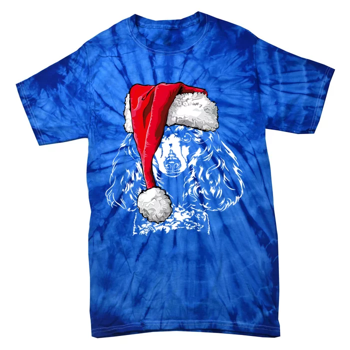 Funny Miniature Poodle Santa Christmas Dog Mom Gift Present Gift Tie-Dye T-Shirt