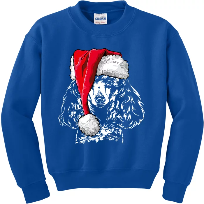 Funny Miniature Poodle Santa Christmas Dog Mom Gift Present Gift Kids Sweatshirt