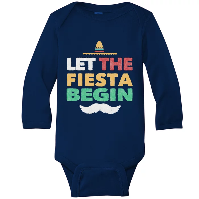 Fiesta Mexican Party Tee Funny Cinco De Mayo Baby Long Sleeve Bodysuit