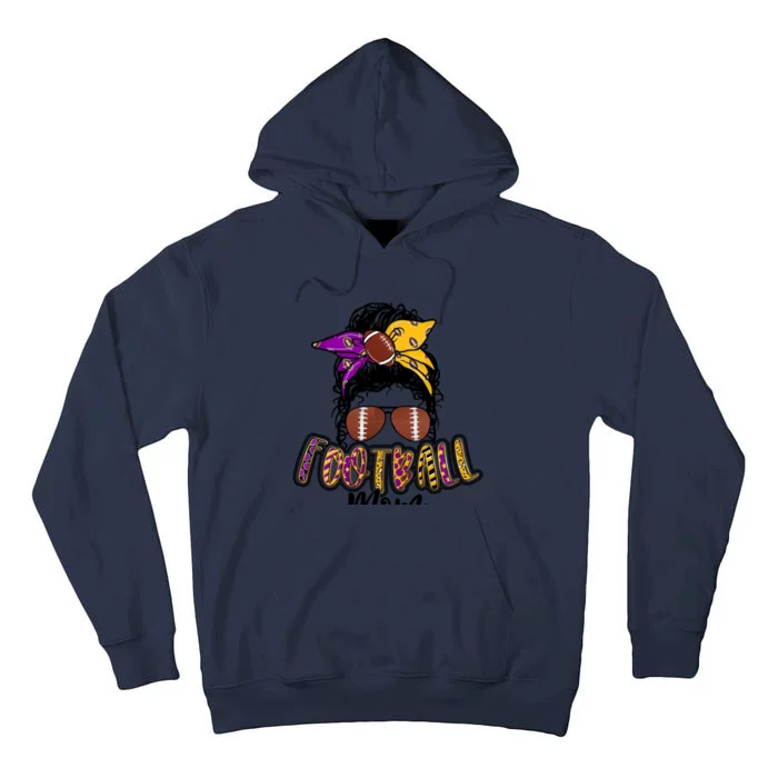 Football Mom Purple And Gold Gift Tall Hoodie