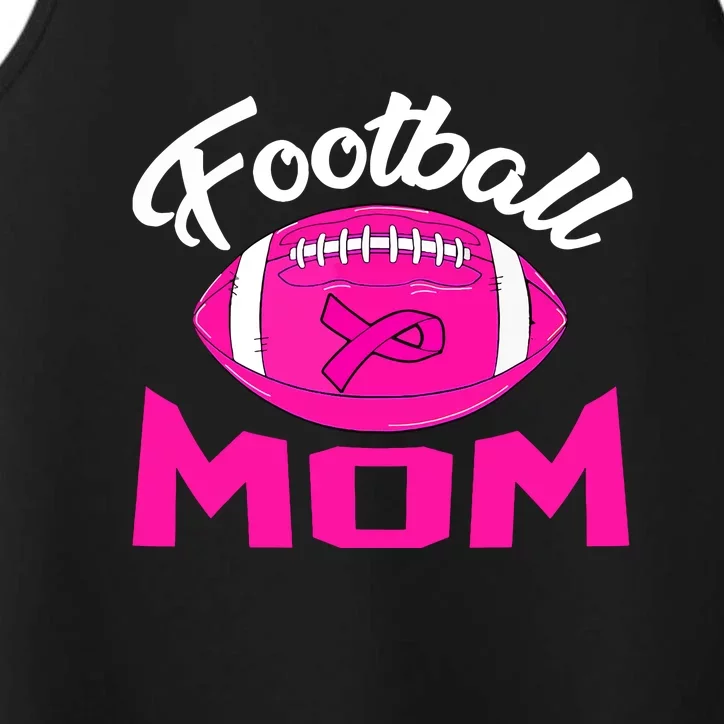 Football Mom Pink Ribbon Leopard Breast Cancer Awareness Gift Performance Tank