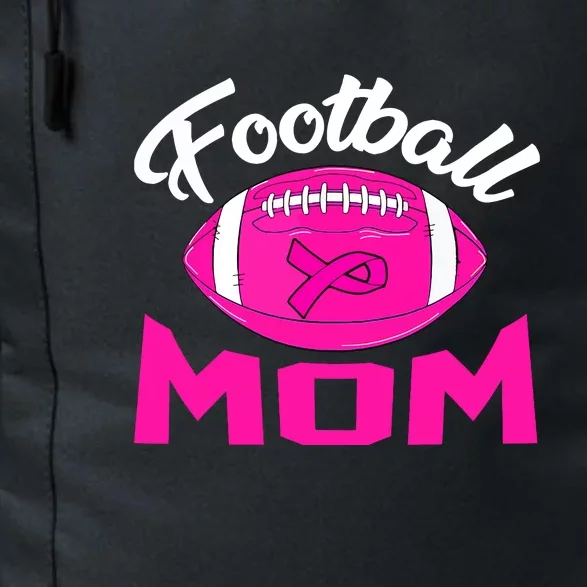 Football Mom Pink Ribbon Leopard Breast Cancer Awareness Gift Daily Commute Backpack