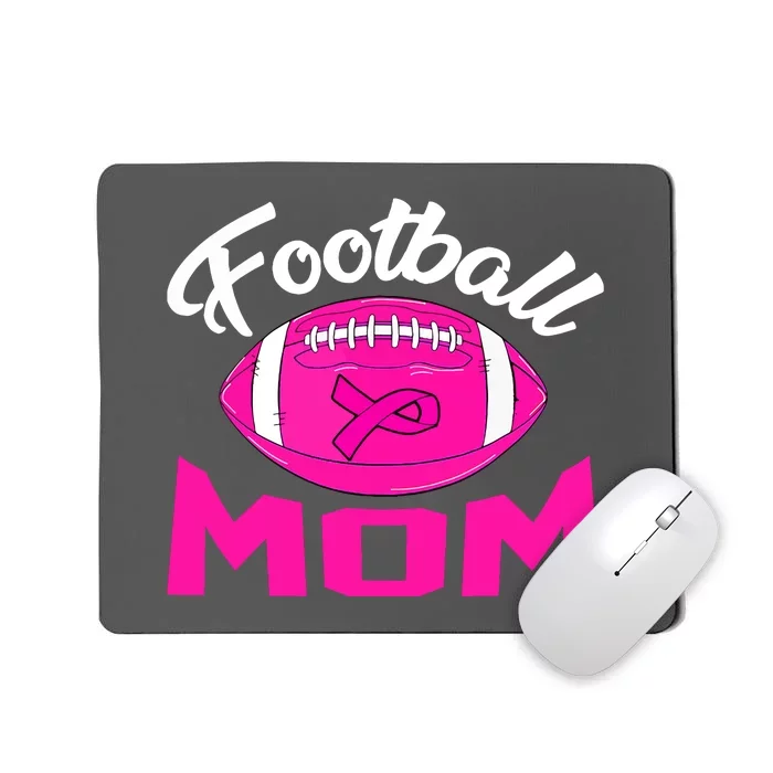 Football Mom Pink Ribbon Leopard Breast Cancer Awareness Gift Mousepad