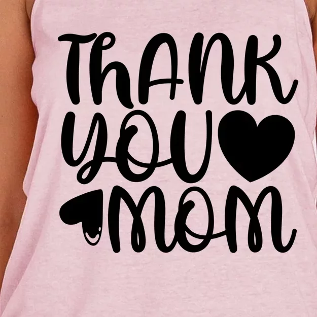 Funny Mom Quote Thank You Mom Happy Mother's Day Mama Cute Gift Women's Knotted Racerback Tank