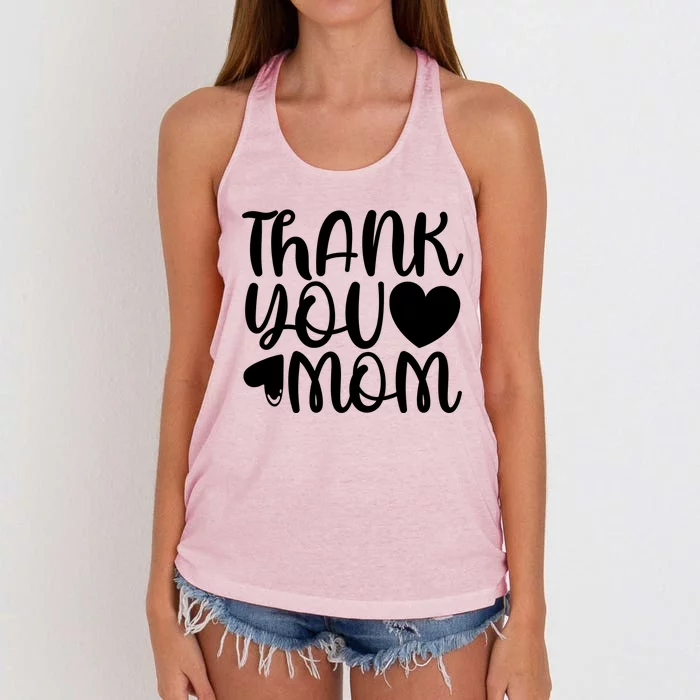 Funny Mom Quote Thank You Mom Happy Mother's Day Mama Cute Gift Women's Knotted Racerback Tank