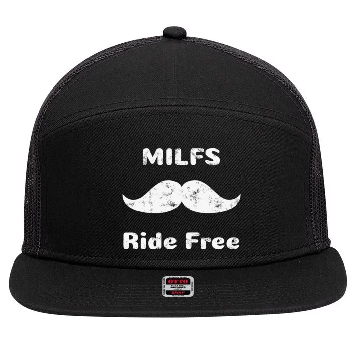 Free Mustache Rides Milfs Ride Free 7 Panel Mesh Trucker Snapback Hat