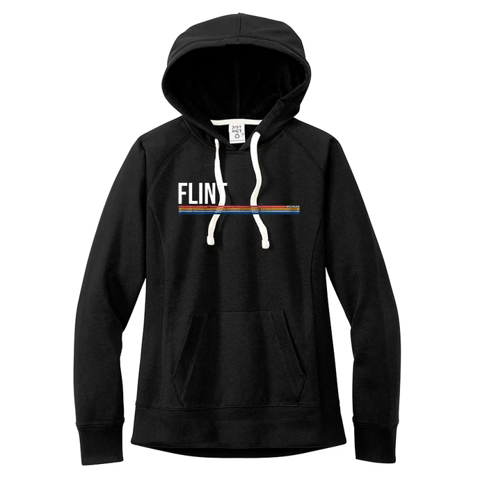 Flint Michigan Retro Women's Fleece Hoodie