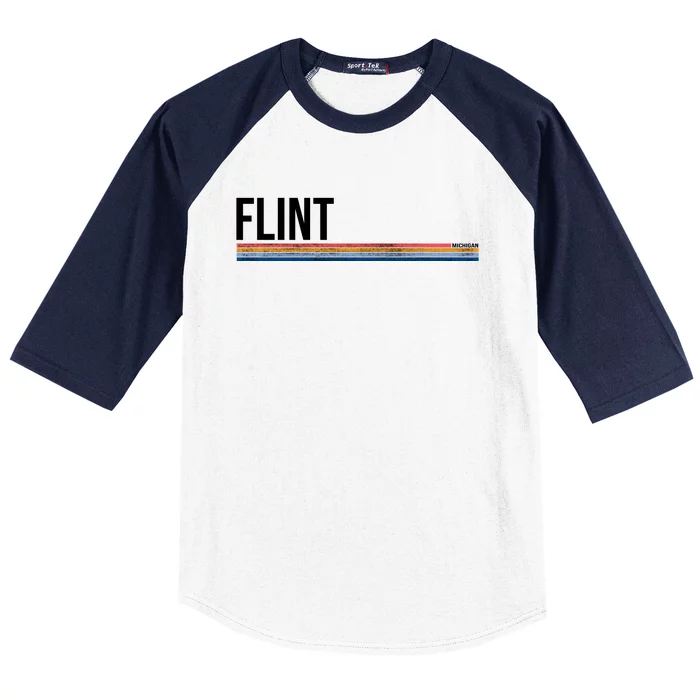 Flint Michigan Retro Baseball Sleeve Shirt