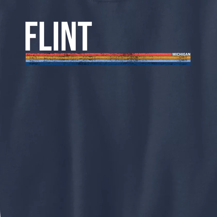 Flint Michigan Retro Kids Sweatshirt