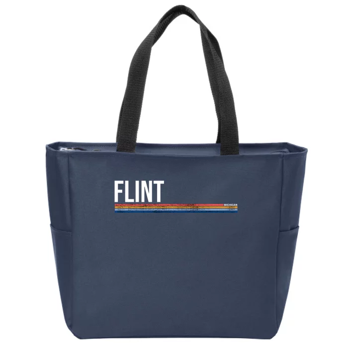 Flint Michigan Retro Zip Tote Bag