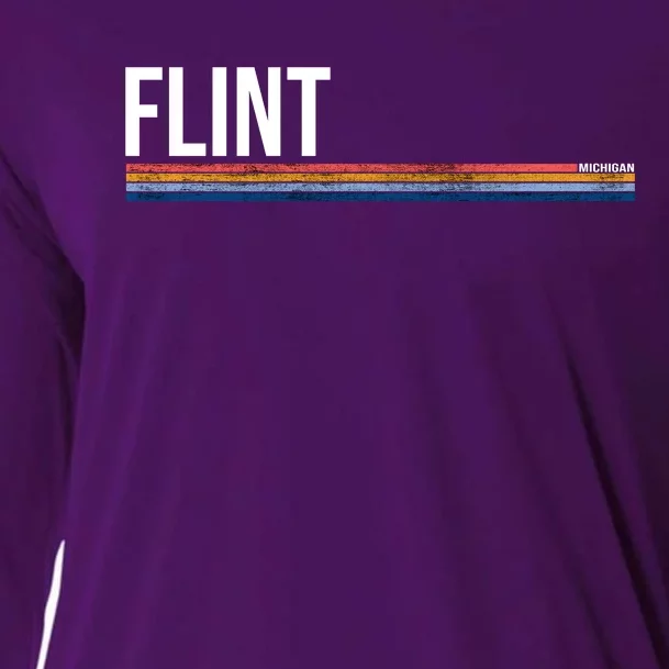 Flint Michigan Retro Cooling Performance Long Sleeve Crew