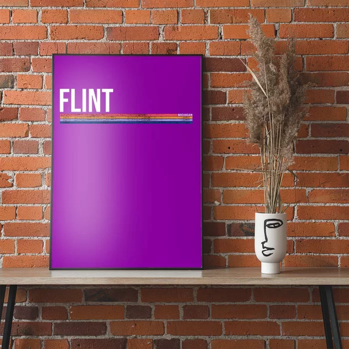 Flint Michigan Retro Poster