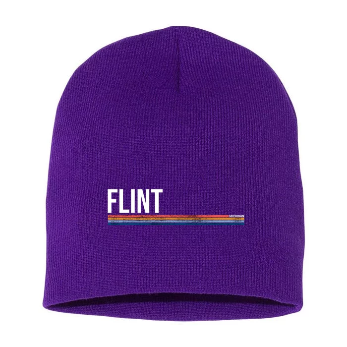 Flint Michigan Retro Short Acrylic Beanie