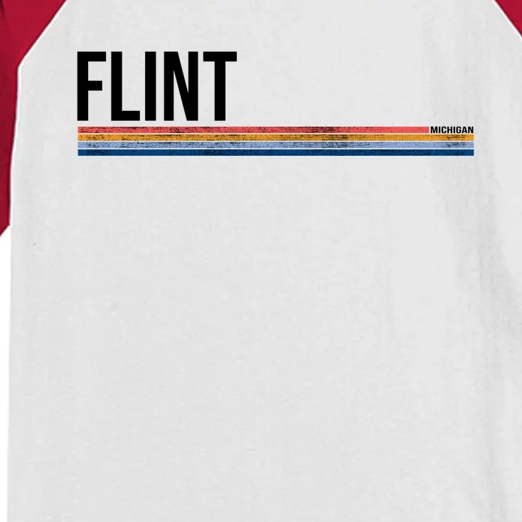 Flint Michigan Retro Kids Colorblock Raglan Jersey