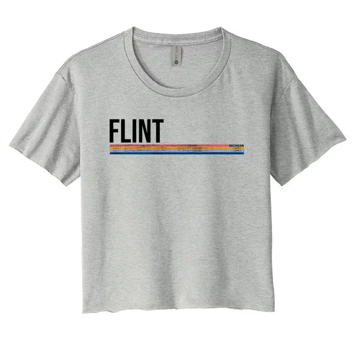 Flint Michigan Retro Women's Crop Top Tee