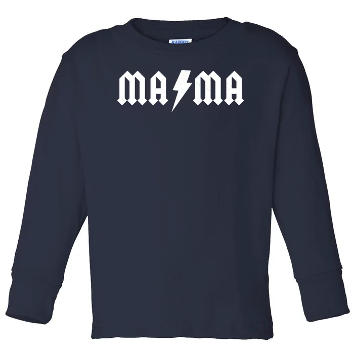 Funny MAMA Rocker Logo Toddler Long Sleeve Shirt