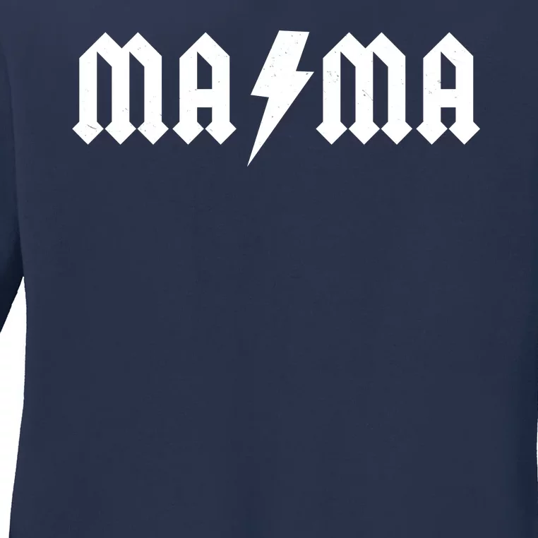 Funny MAMA Rocker Logo Ladies Long Sleeve Shirt